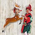 Design Toscano Santa's Red-Nosed Christmas Reindeer Wall Sculpture NE170109